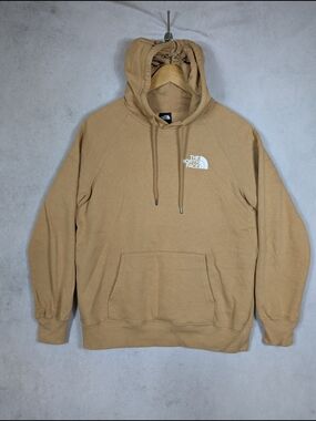 The North Face Hoodie Women's Size Medium Tan Pullover Logo Graphic Sweatshirt